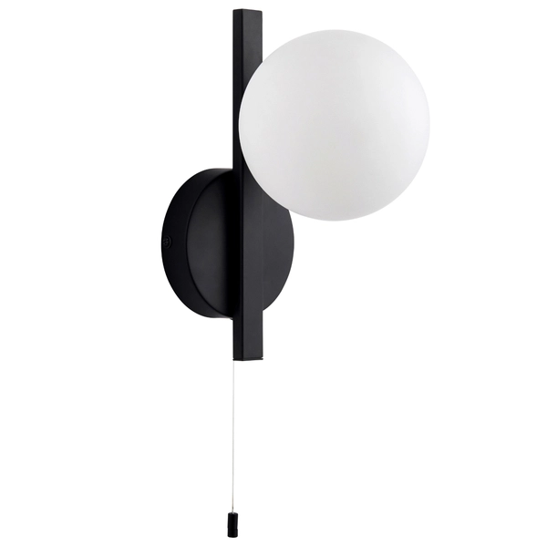 Ścienna lampa kula L&-194081 Light& z włącznikiem IP44 czarna