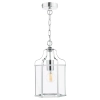 Wisząca lampa do salonu na łańcuchu szklany chrom Aled OUTLET