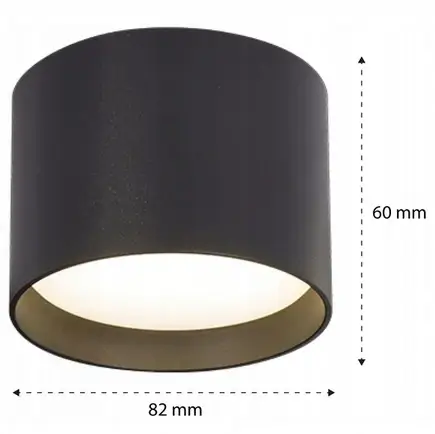 Nowoczesne oczko sufitowe SINO CGSINOBK tuba okrągła czarna