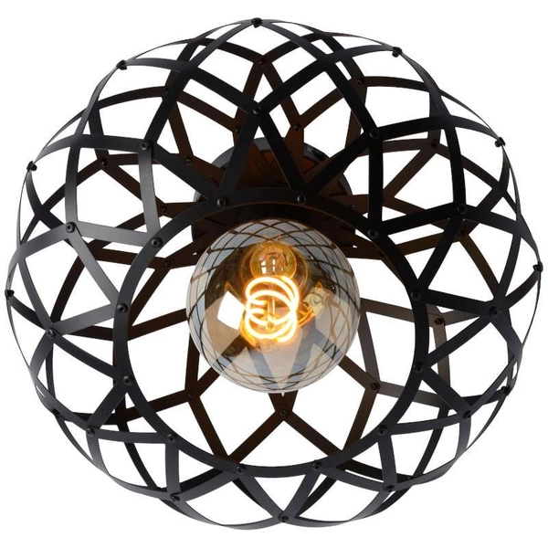 LAMPA sufitowa WOLFRAM 21117/30/30 Lucide industrialna OPRAWA metalowa klatka czarna