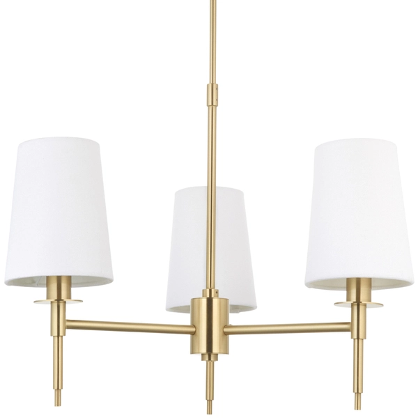 Salonowa lampa wisząca L&-199456 Light& abażurowa biała mosiądz