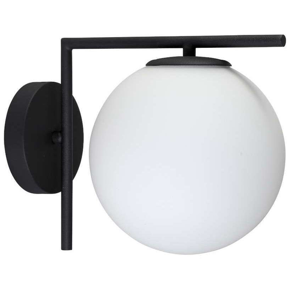 Ścienna LAMPA szklana CONDI MBM-7475/1 BL MDECO loftowa OPRAWA kinkiet kula ball grafitowa biała