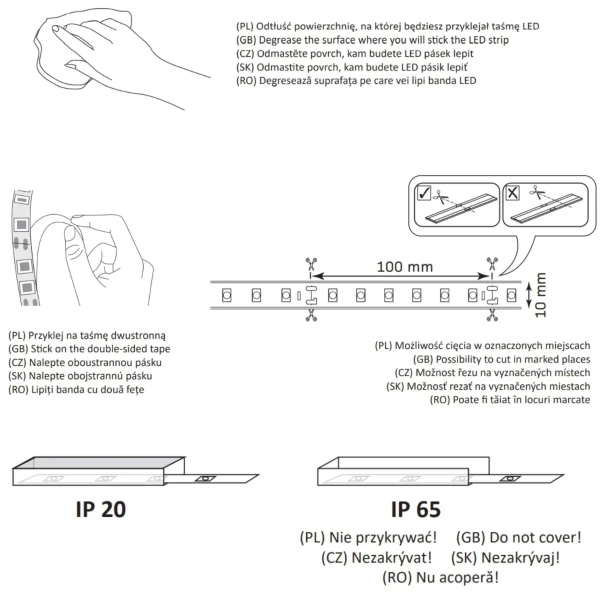 Taśma LED 28W 306531 Polux 2100lm biały pasek 5m 3000K IP65