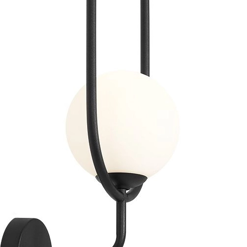 Czarny kinkiet Riva 1086C1 Aldex lampa ścienna kula balls na przedpokój