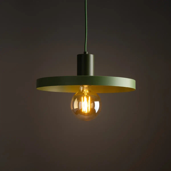 Wisząca lampa do jadalni Sila 10761 dysk zwis zielony