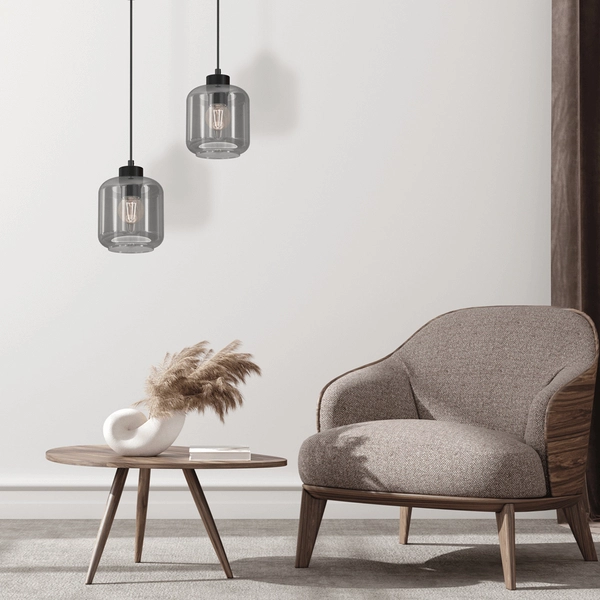 Pojedyncza lampa wisząca Sombra MLP8373 przydymiona czarna