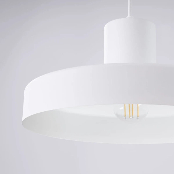 Owalna lampa wisząca BILO SL.1702 biała metalowa 1xE27