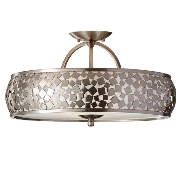 LAMPA sufitowa ZARA  FE-ZARA-SF Elstead FEISS zdobiona OPRAWA plafon metalowy stal szczotkowana