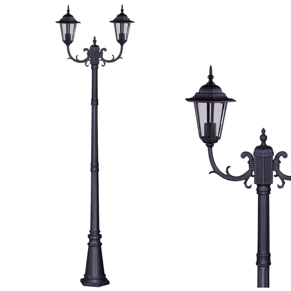 Stojąca LAMPA zewnętrzna STANDARD K-7064A2/2 czarny Kaja klasyczna ogrodowa latarnia IP44 czarna