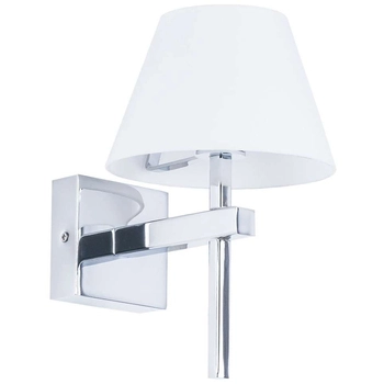 Kinkiet LAMPA ścienna MELVIN MB12021010-1A Italux metalowa OPRAWA abażurowa do łazienki IP44 chrom biała