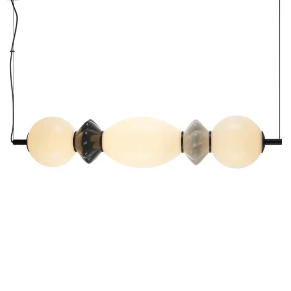 Designerski żyrandol Balos PND-94921-3A-BK LED 14W 3000K szary czarny