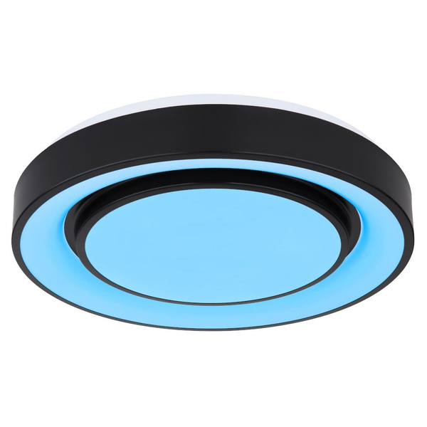 Okrągła LAMPA sufitowa SULLY 41368-24 Globo metalowy plafon LED RGB 24W 3000K - 6500K czarny