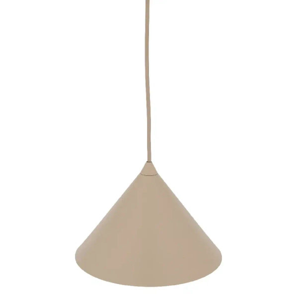Modernistyczna wisząca lampa CONO S 10619 stożek metalowy beżowy