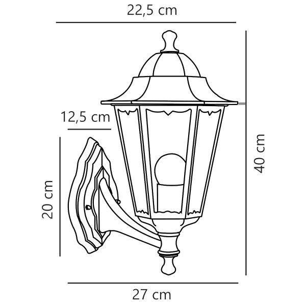 Ścienna lampa elewacyjna na zewnątrz Cardiff 74371003 IP44 latarnia czarny