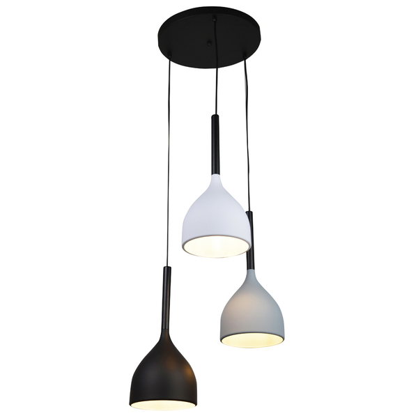 Loftowa LAMPA wisząca AVOLA metalowa OPRAWA zwis kaskada biała czarna szara