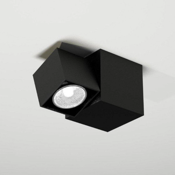 Kinkiet LAMPA ścienna BIZEN 2210 Shilo natynkowa OPRAWA sufitowa REFLEKTOREK kostka czarna