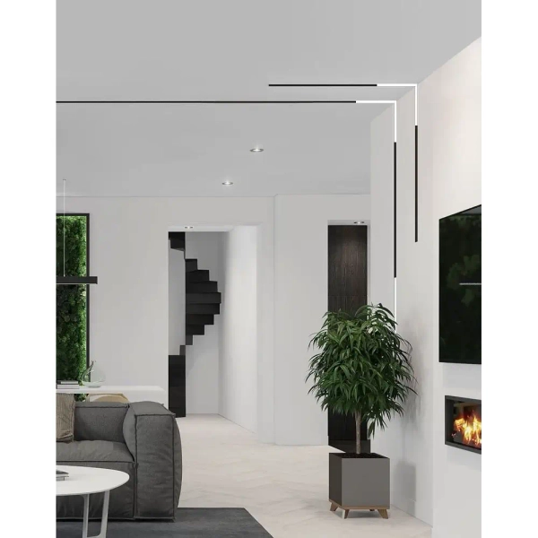 Szynowa oprawa Magneto Abigali LWQ-M09 LED 24W l-kształtna czarna