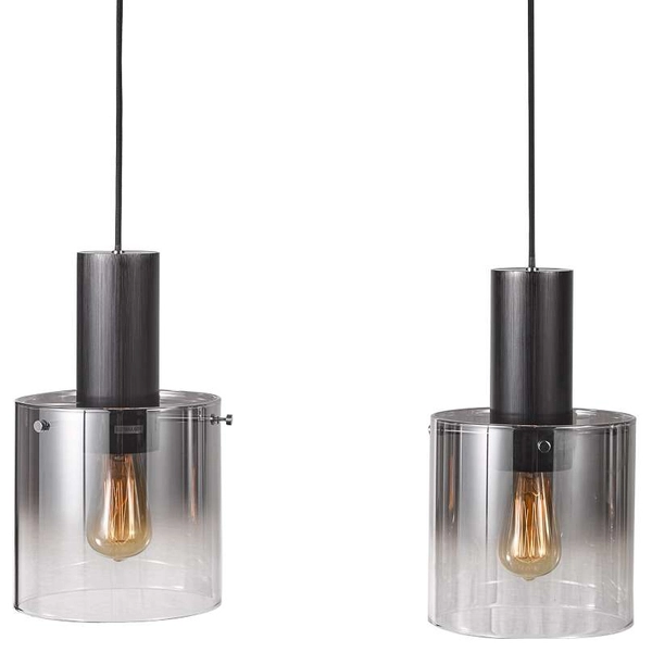 LAMPA wisząca JAVIER MD17076-3B BK Italux szklana OPRAWA listwa ZWIS tuby przydymione