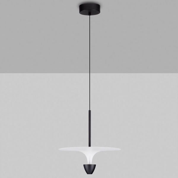 Wisząca lampa talerz UCURENA LE44640 LED 11W 3000W metalowa biała czarna
