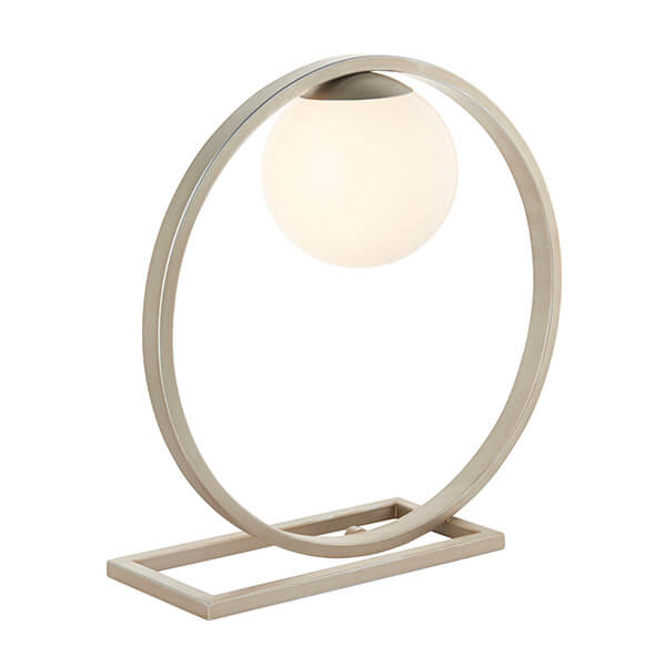 Kulista lampka stołowa Enzo 92495 na komodę srebrny biały