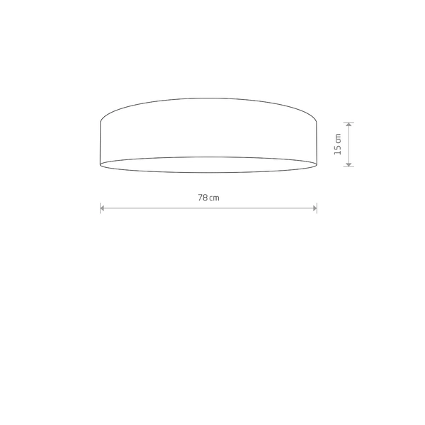 Okrągły plafon abażurowy TURDA 8960 Nowodvorski z tkaniny szary