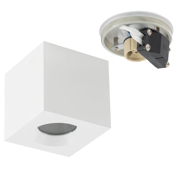 Nasufitowa punktowa lampa Parana 10719 IP44 do sypialni kwadratowa biała