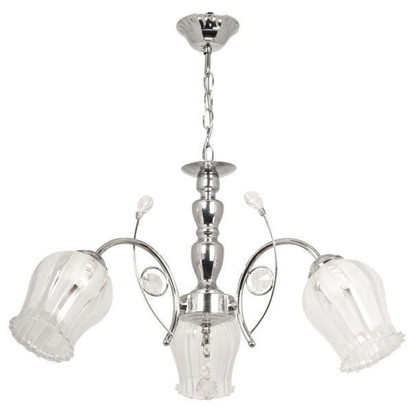 Żyrandol na łańcuchu z kryształami VEN W-K 1466/3 chrom przezroczysty