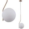 Wisząca LAMPA loftowa CARIMI PND-3300-1-HBR metalowa OPRAWA kula ZWIS szklany mosiądz biały