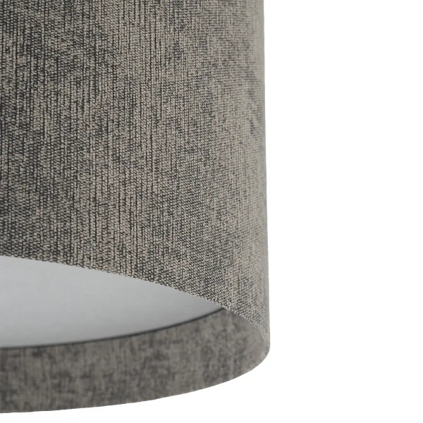 Tkaninowa lampa sufitowa LAGO 11679 do sypialni okrągła szara
