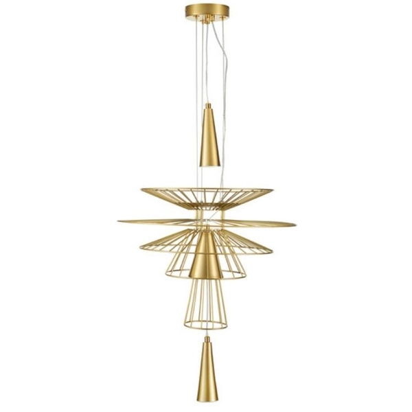 Metalowa lampa zwisowa Susso ST-8713P-S Step do salonu złota