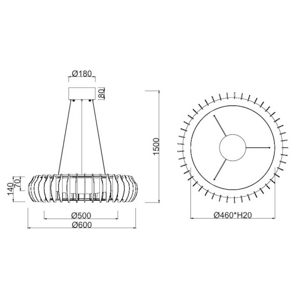 Żyrandol salonowy Monte R32171930 LED 40W 3000-6500K pilot drewno biały