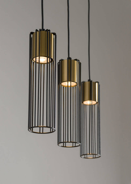 Metalowa lampa wisząca Fobia do przedpokoju czarna złota