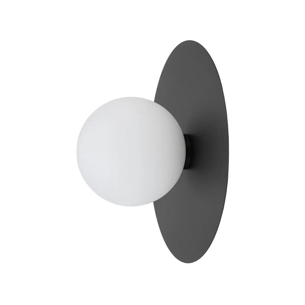 Szklana ścienna lampa SATURN czarna biała metalowa 1xG9 okrągła kula ball 12436