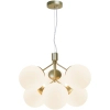 Wisząca lampa kulista IVONA 2112163035 szklana do salonu mosiądz biały