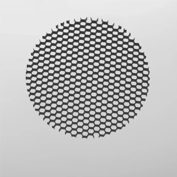 Siatka antyodblaskowa jednofazowa HoneyComb-D38 okrągła czarna