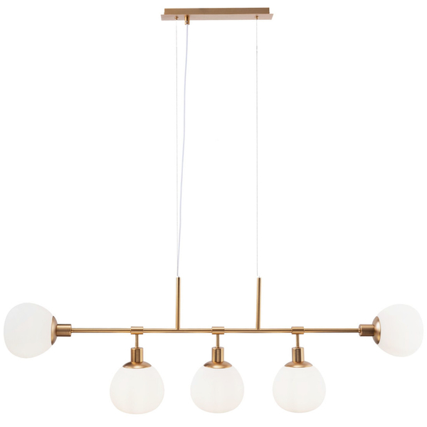 Modernistyczna LAMPA wisząca ERICH MOD221PL-05G Maytoni metalowa OPRAWA szklane kule ZWIS molekuły mosiądz