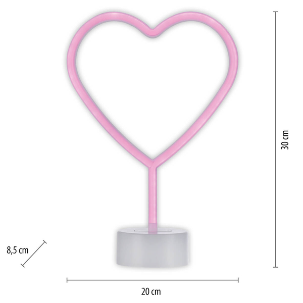 Stojąca lampka stołowa NEON-HERZ 85028-87 LED 1W serduszko różowy