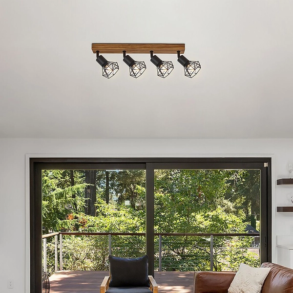 Loftowe reflektorki czarne Zeus 3140 druciana lampa sufitowa belka