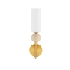 Ścienna lampa trawertyn CORVIZO złota biała LE45278 1xG9 tuba do salonu