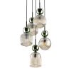 Szklana salonowa lampa wisząca Sophia Green 11149 ryflowana zielony