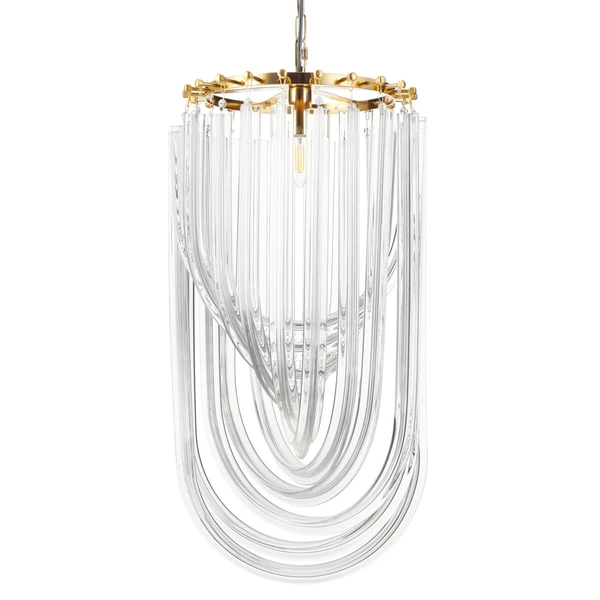 Wisząca lampa glamour Wave DP0339-600 gold Step kryształowa złota