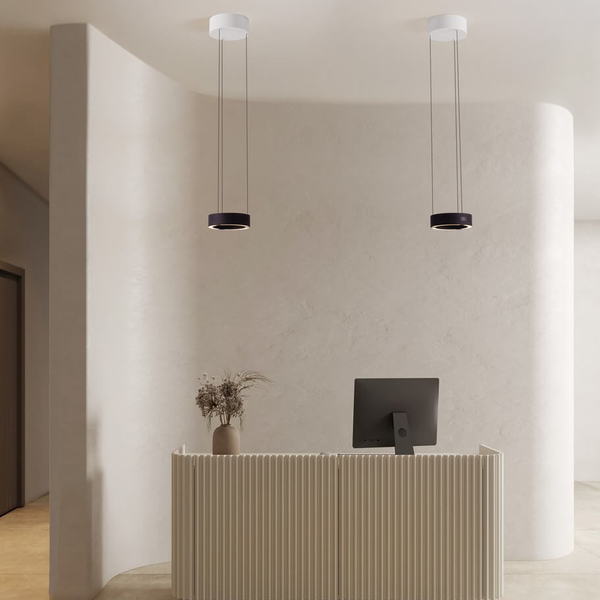 Pierścieniowa lampa wisząca ALMAY LE44605 LED 24W 3000K czarna biała