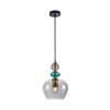 Wisząca lampa Busco PND-30263-1A-BRO-SG szklana przydymiony złoty kolorowy