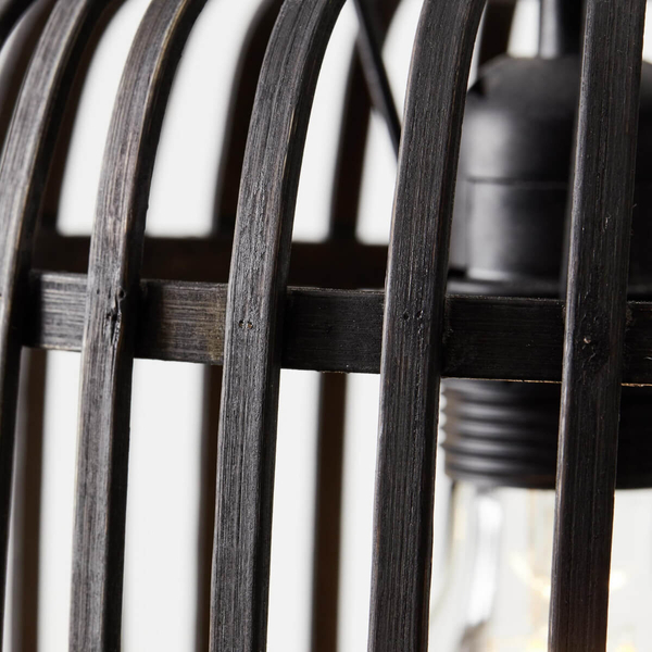 Lampa wisząca bambusowa Woodrow 93778/76 potrójne tuby czarny