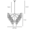 Wisząca lampa modernistyczna Palermo P21060NI liście metal szkło nikiel