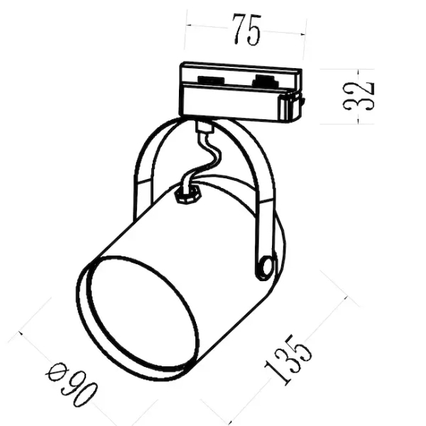 Lampa sufitowa szynowa 3-fazowa Quber Track ML2272 do biura zielony