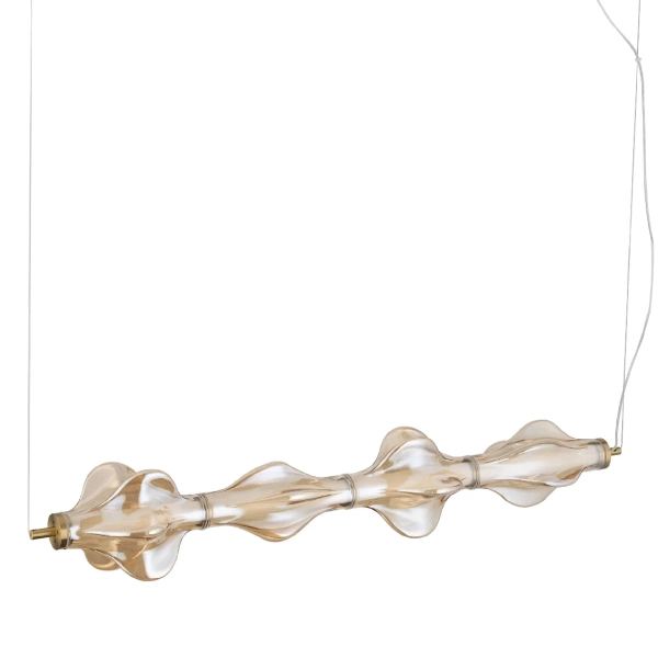 Ledowa lampa wisząca Elva 18216 LED 30W 3000K bursztynowy mosiądz