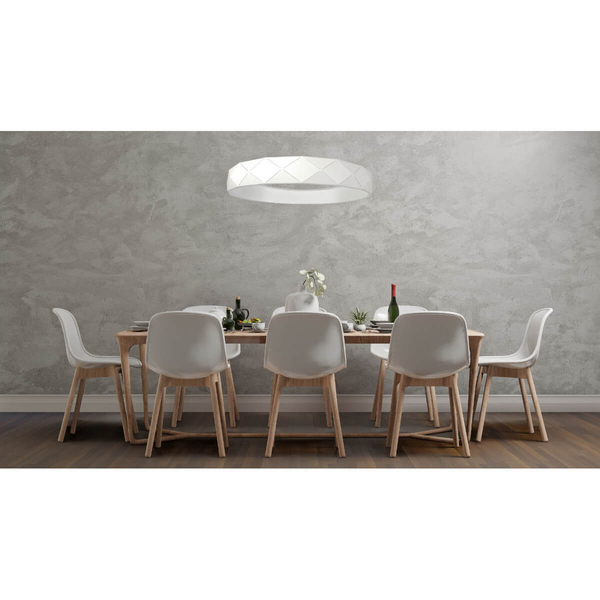Geometryczna LAMPA wisząca REUS LP-8069/1P LED WH Light Prestige okrągła OPRAWA metalowa LED 36W 4000K pierścień ring zwis biały