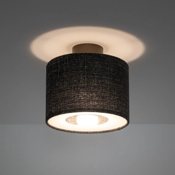 Okrągły plafon do salonu AMARELA 11657 tuba czarny