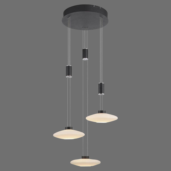 Czarna lampa wisząca Lautada kaskada LED 22,5W 3000K ściemnialna